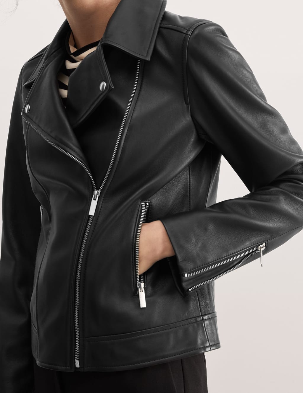 Leather Biker Jacket | JAEGER | M&S