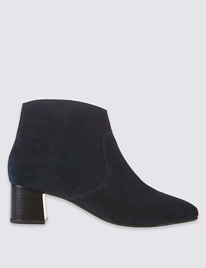 Leather Block Ankle Boots with Insolia® Image 2 of 6