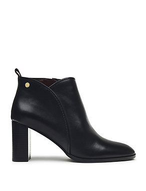 Leather Block Heel Ankle Boots Image 2 of 4