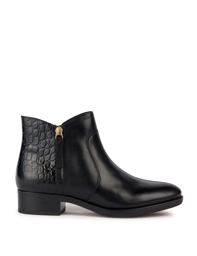 Leather Block Heel Ankle Boots 1 of 6