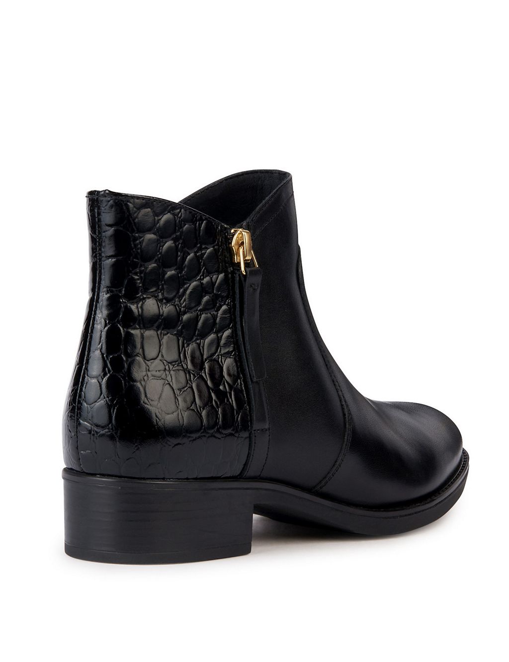 Leather Block Heel Ankle Boots 4 of 6