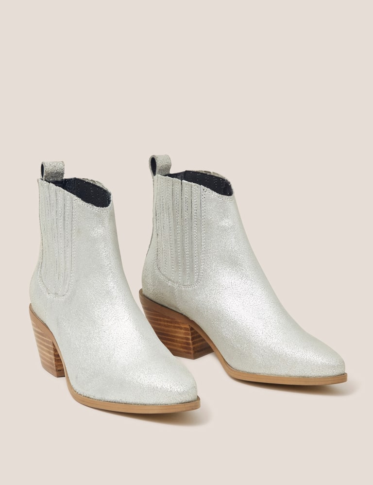 Leather Block Heel Ankle Boots White Stuff M S