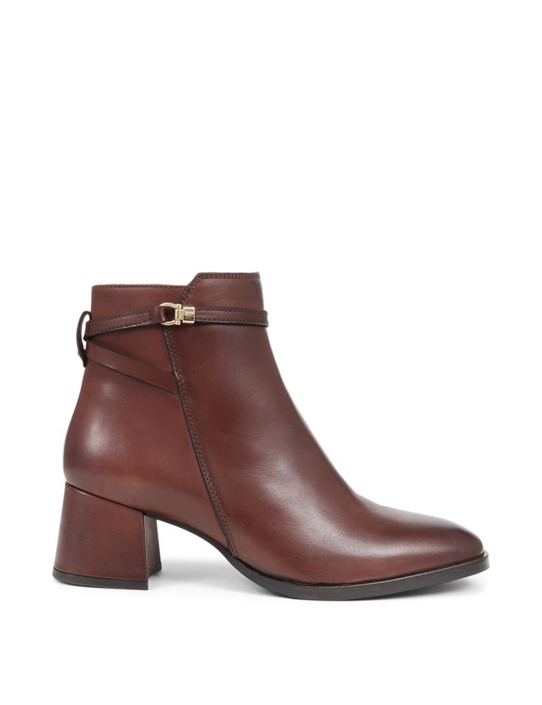 Leather Block Heel Ankle Boots 3 of 7