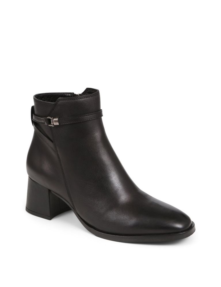 Leather Block Heel Ankle Boots 4 of 7