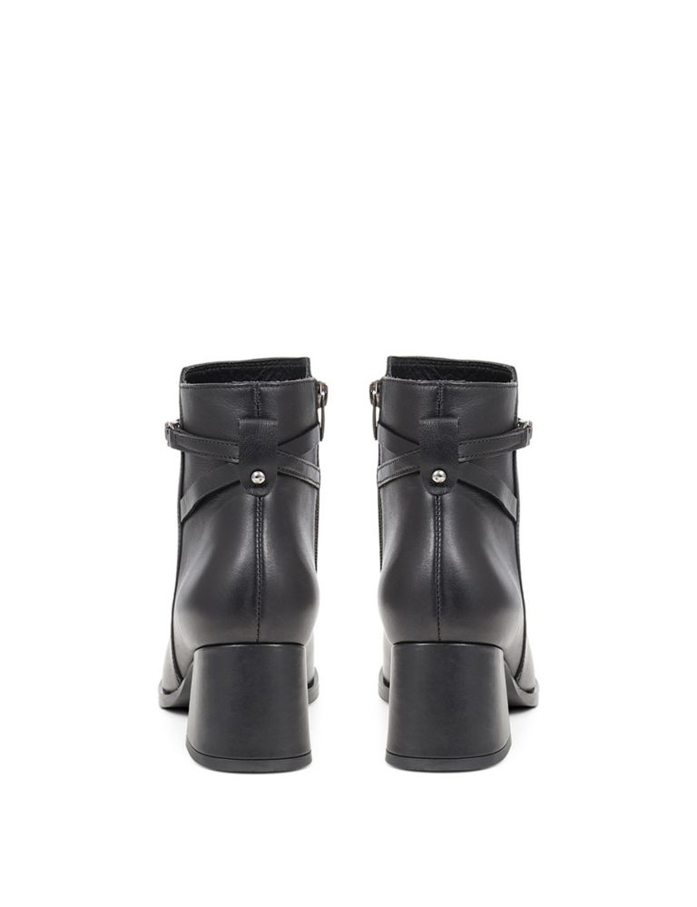 Leather Block Heel Ankle Boots 6 of 7