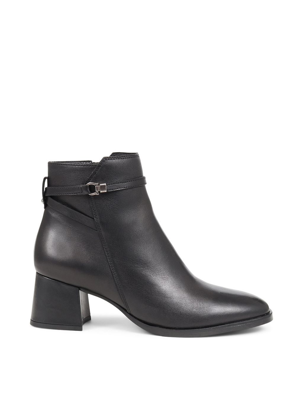 Leather Block Heel Ankle Boots 1 of 7