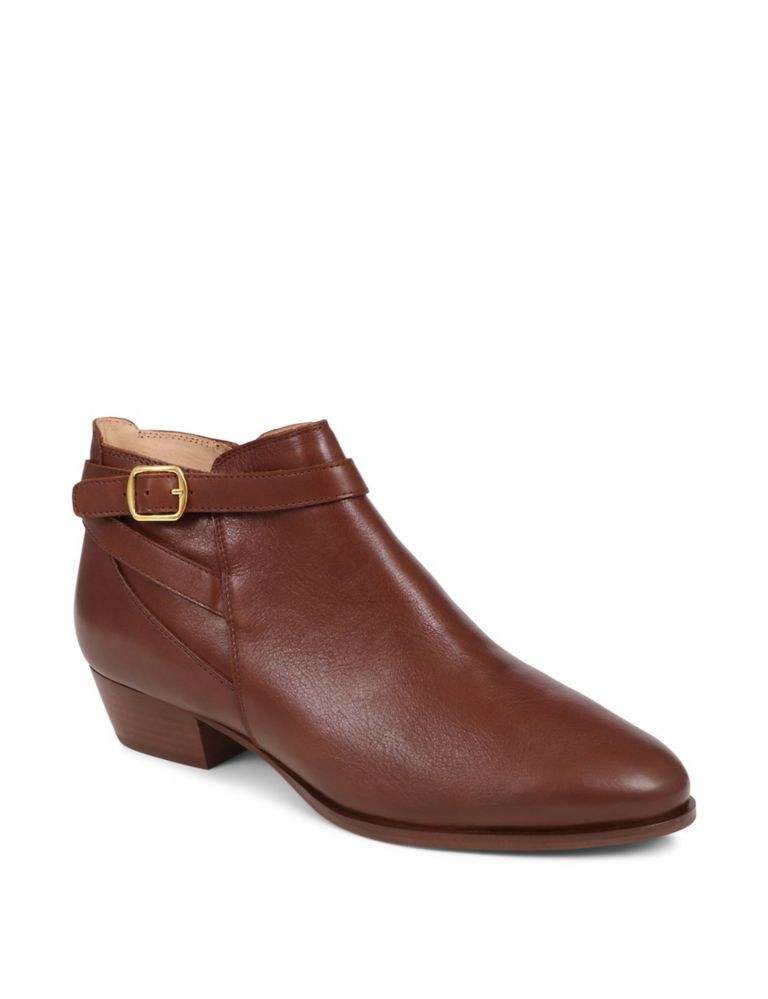 Leather Block Heel Ankle Boots 4 of 7