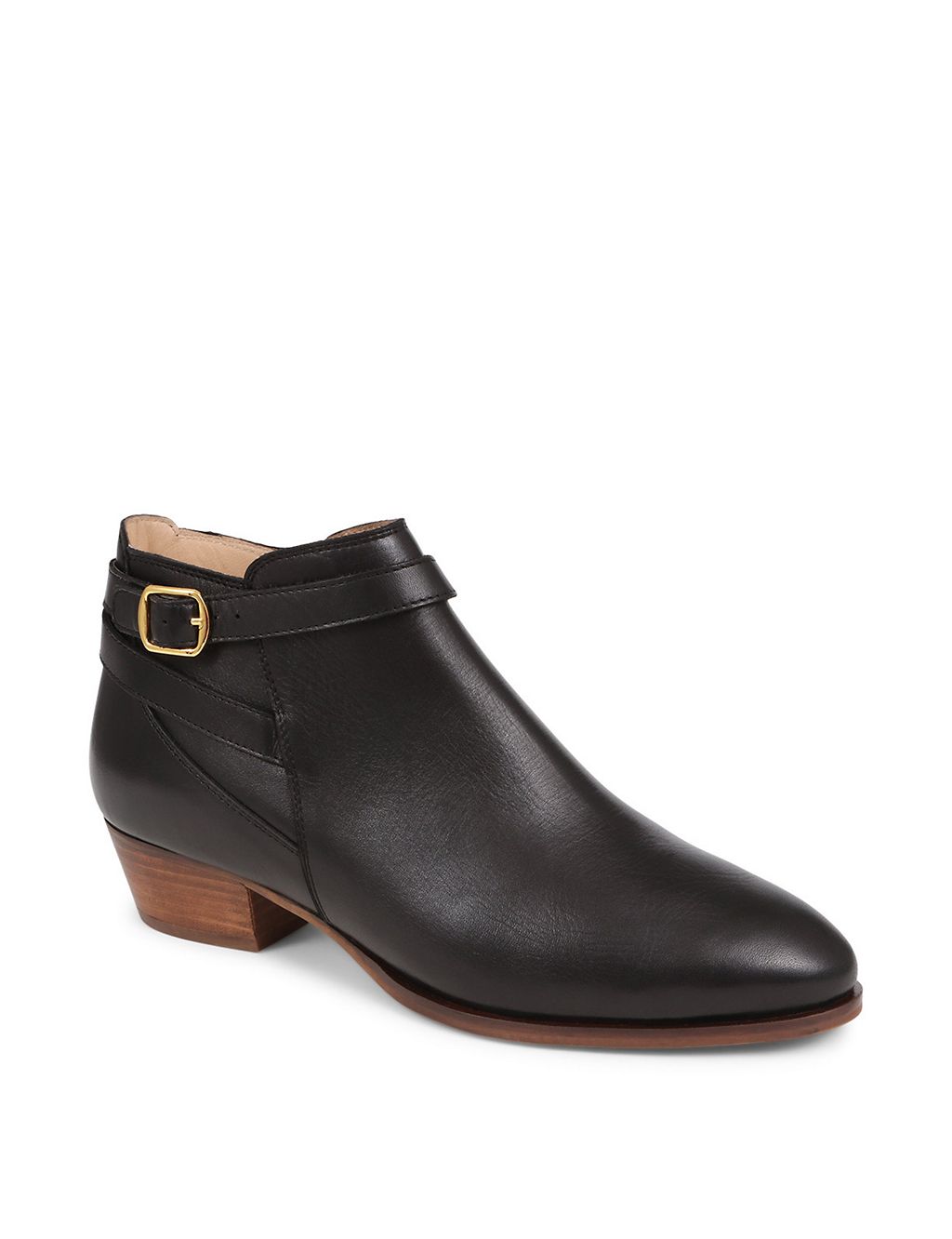 Leather Block Heel Ankle Boots 1 of 6