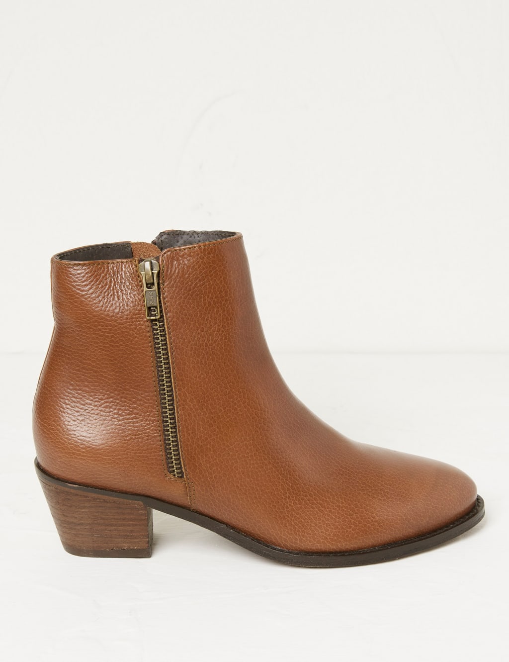 Leather Block Heel Ankle Boots 3 of 4