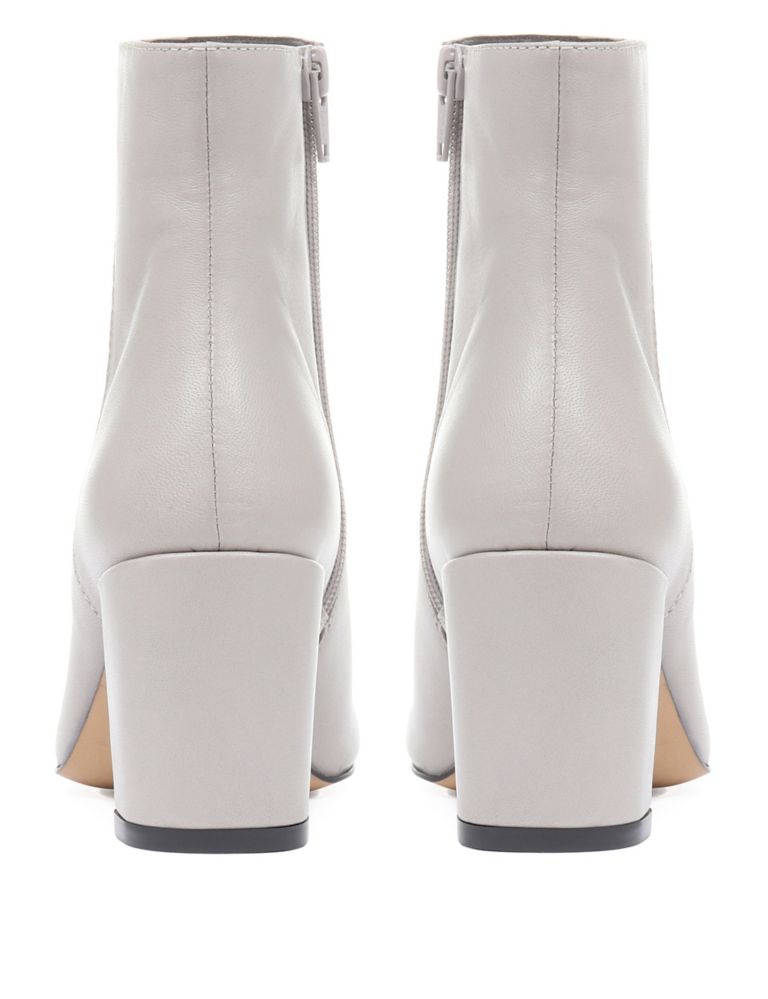 Leather Block Heel Ankle Boots 3 of 5