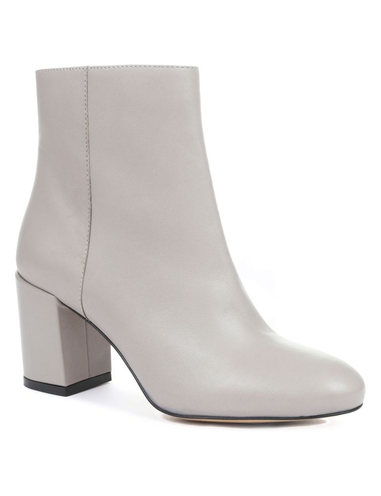 Leather Block Heel Ankle Boots 2 of 5