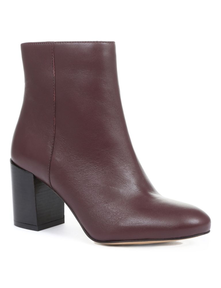Leather Block Heel Ankle Boots 2 of 6