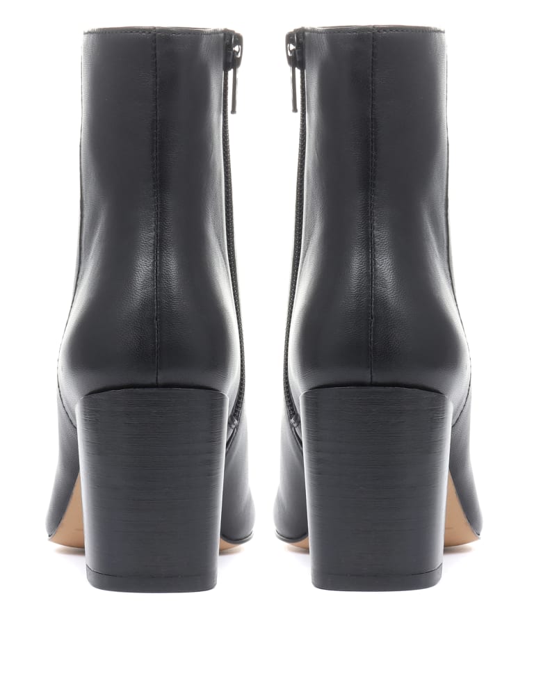 Leather Block Heel Ankle Boots 4 of 6