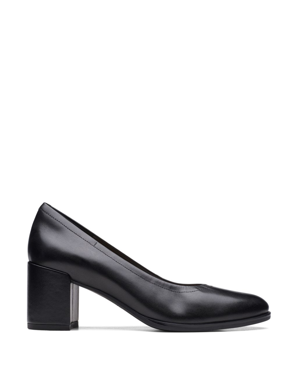 Leather Block Heel Court Shoes | CLARKS | M&S