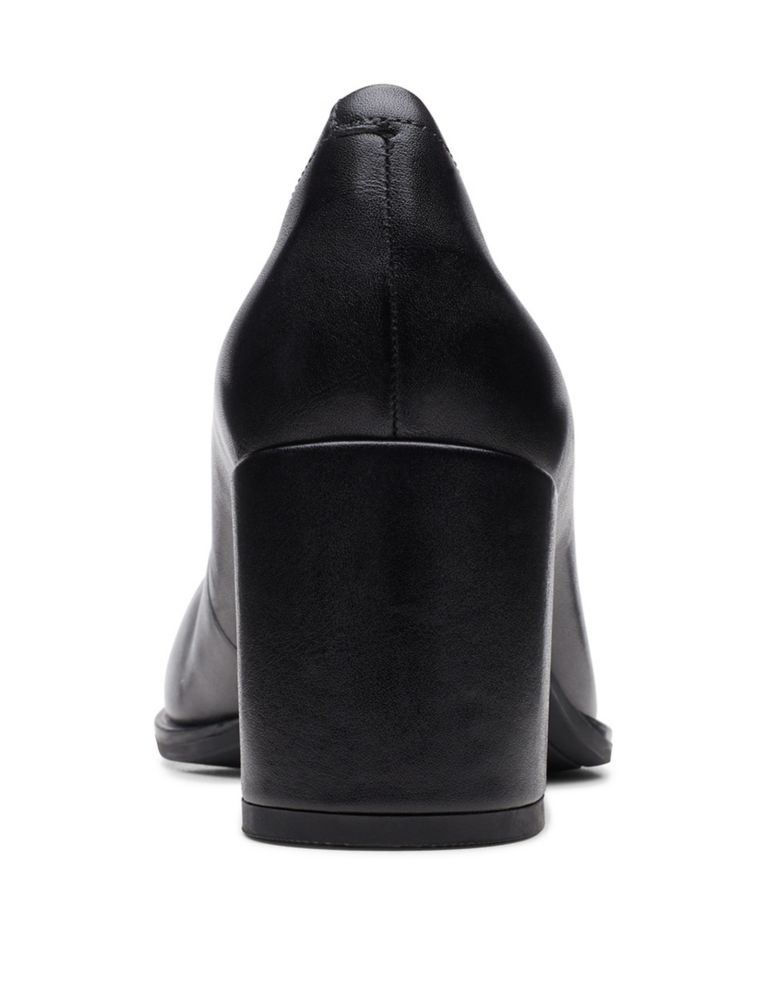 Leather Block Heel Court Shoes 7 of 7