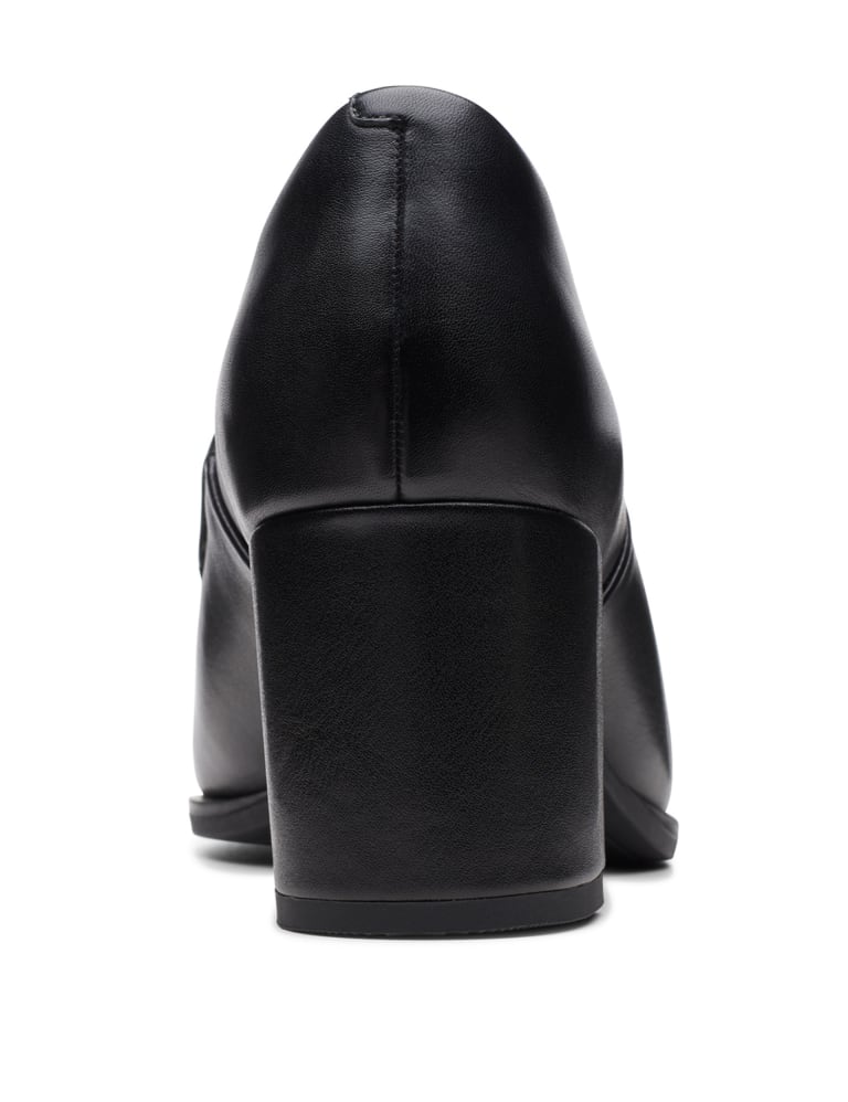 Clarks black shop leather court shoes