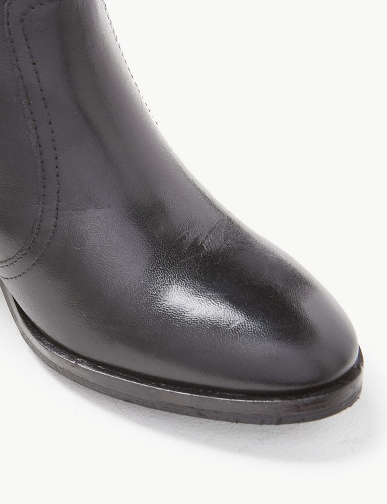 Leather Block Heel Knee Boots 4 of 5