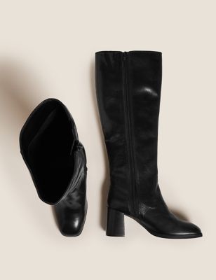 marks and spencer black knee high boots