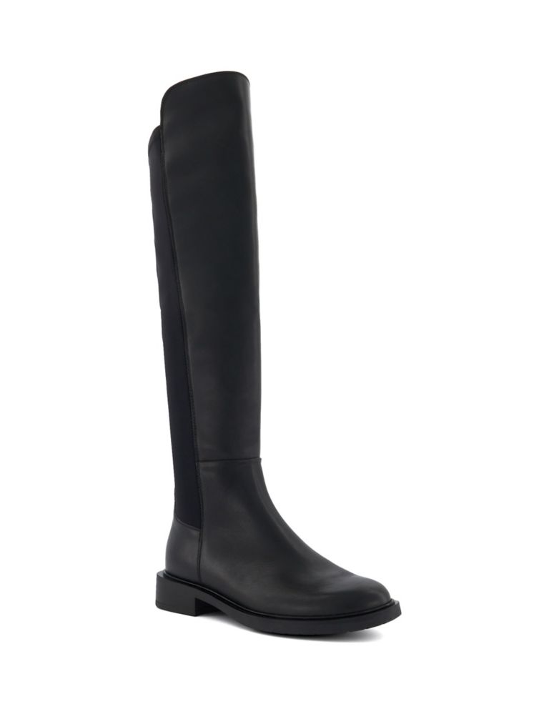 Buy Leather Block Heel Knee High Boots | Dune London | M&S