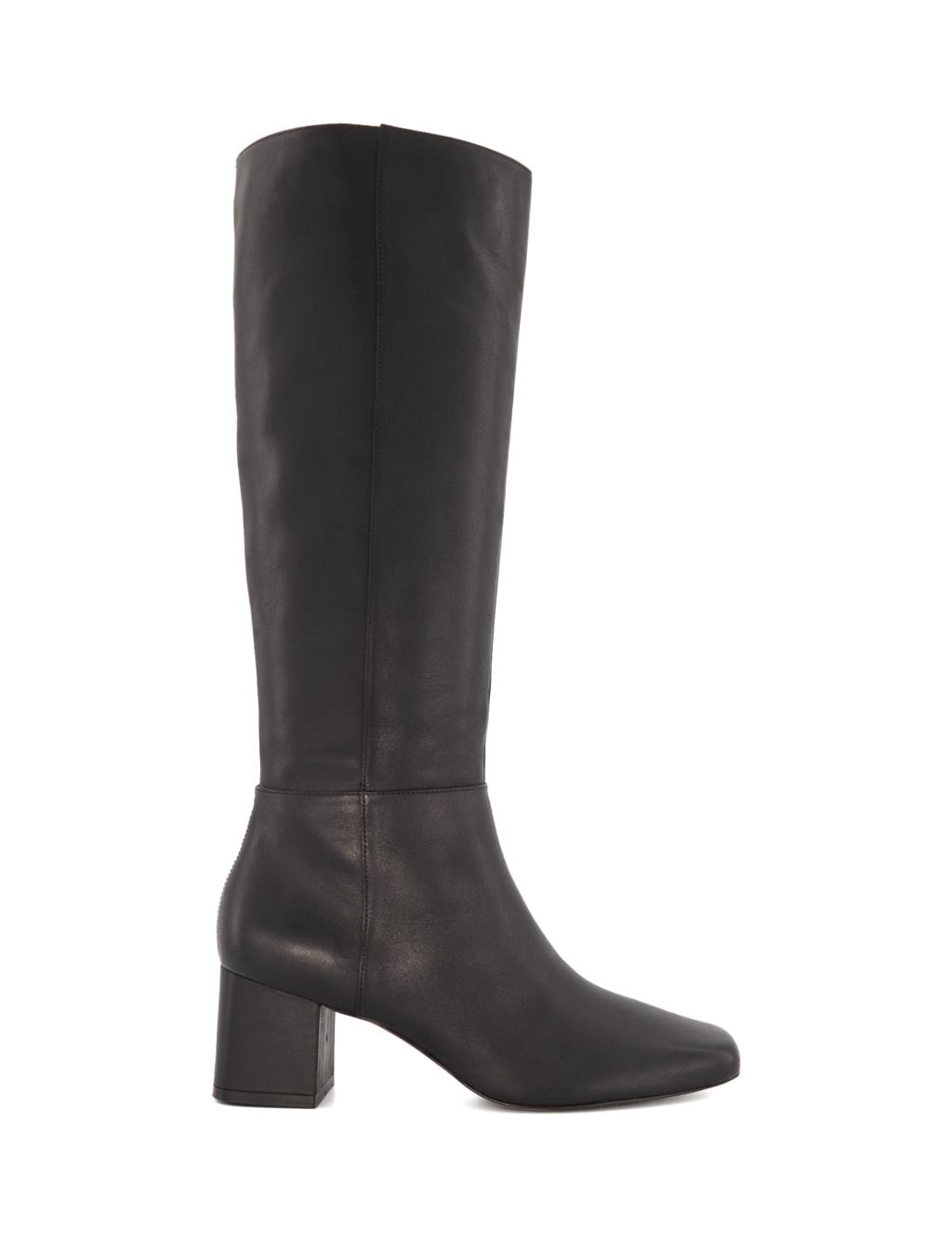 Leather Block Heel Knee High Boots 3 of 4