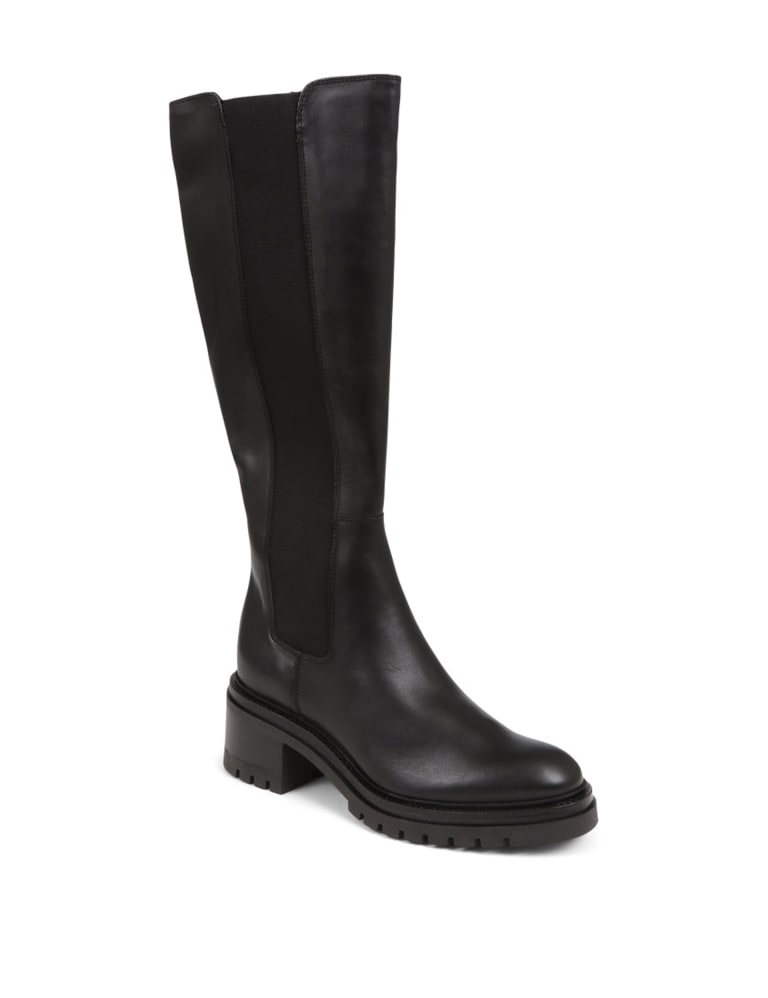 Leather Block Heel Knee High Boots | Jones Bootmaker | M&S