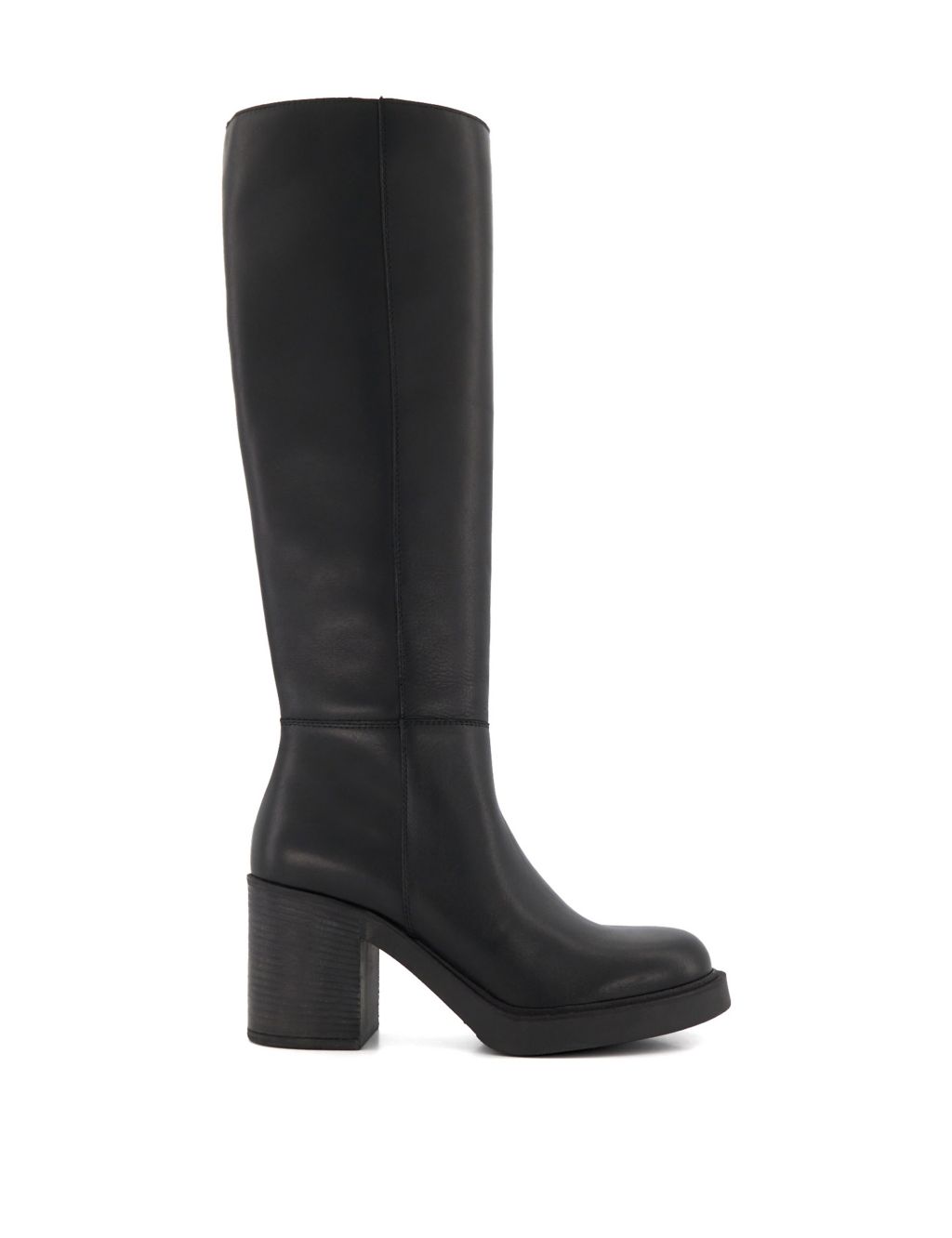 Leather Block Heel Knee High Boots | Dune London | M&S