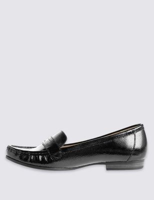 Leather Block Heel Loafers with Footglove™ | Footglove™ | M&S
