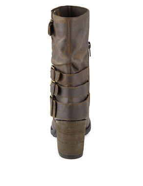 Leather Block Heel Long Boots with Insolia® Image 2 of 4