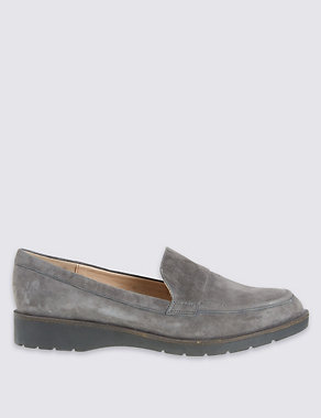 Leather Block Heel Modern Loafers Image 2 of 6