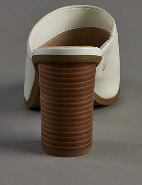 Leather Block Heel Mule Sandals with Insolia® Image 2 of 5