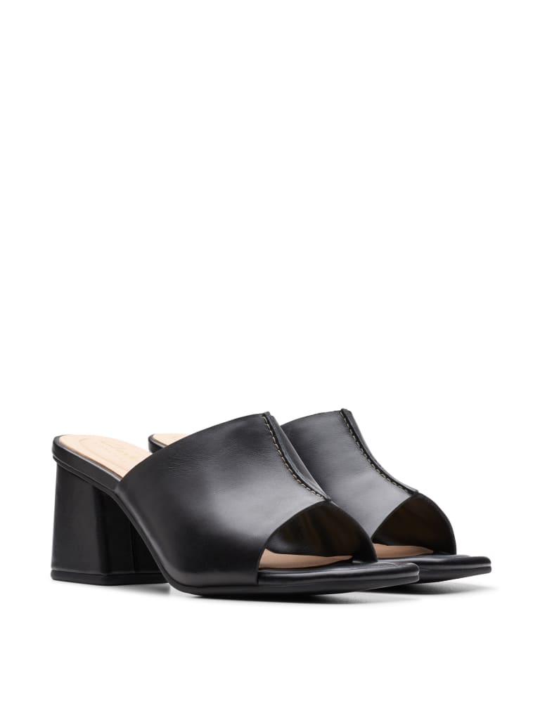 Leather Block Heel Mules 2 of 6