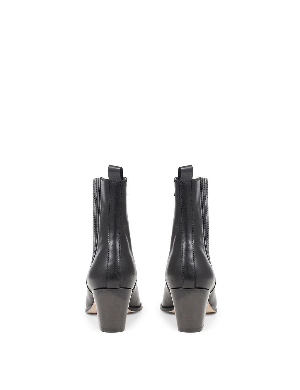 Leather Block Heel Pointed Ankle Boots 4 of 7