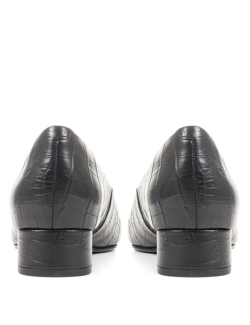 Leather Block Heel Pointed Court Shoes 7 of 7