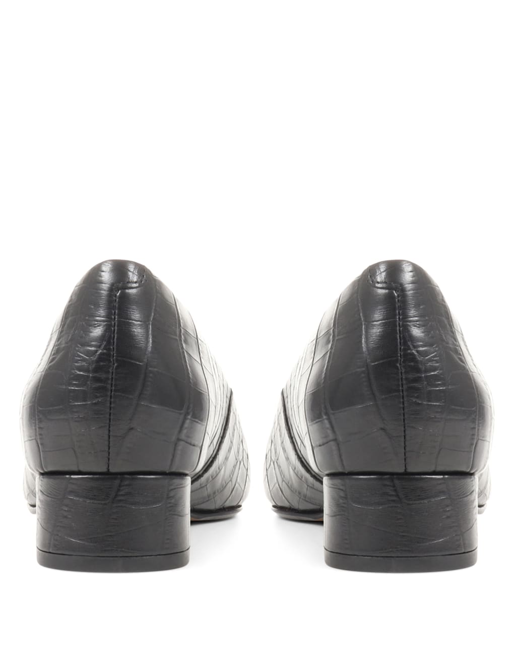 Leather Block Heel Pointed Court Shoes 7 of 7