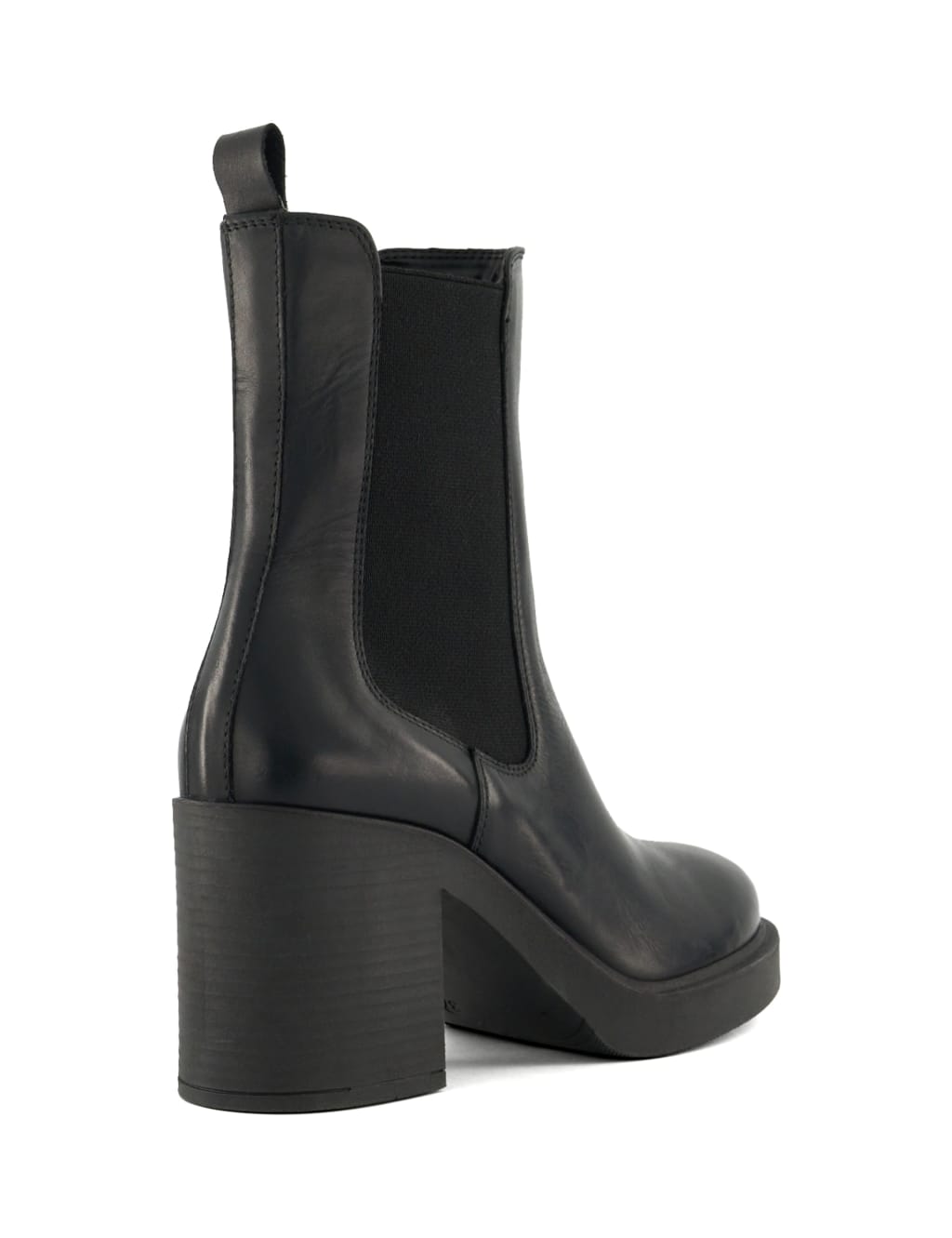 Leather Block Heel Round Toe Ankle Boots Dune London M S