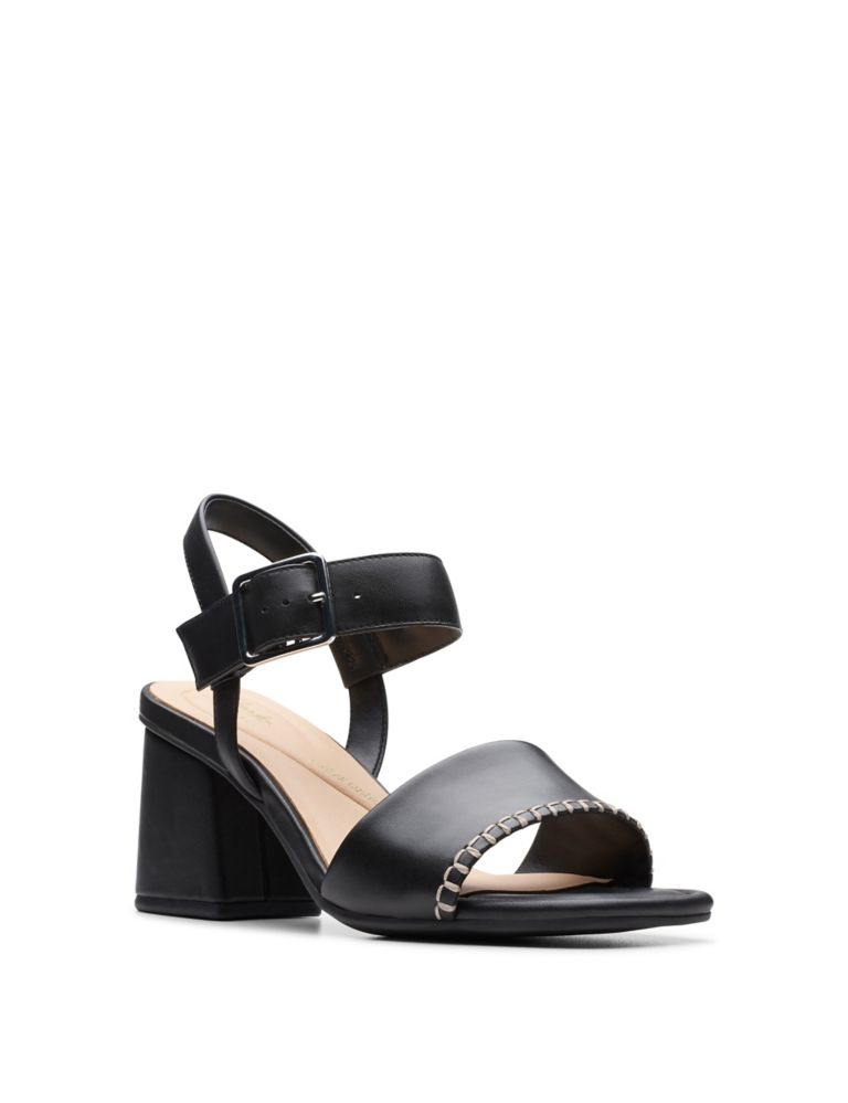 Leather Block Heel Sandals (3 Small - 8 Large) 3 of 6