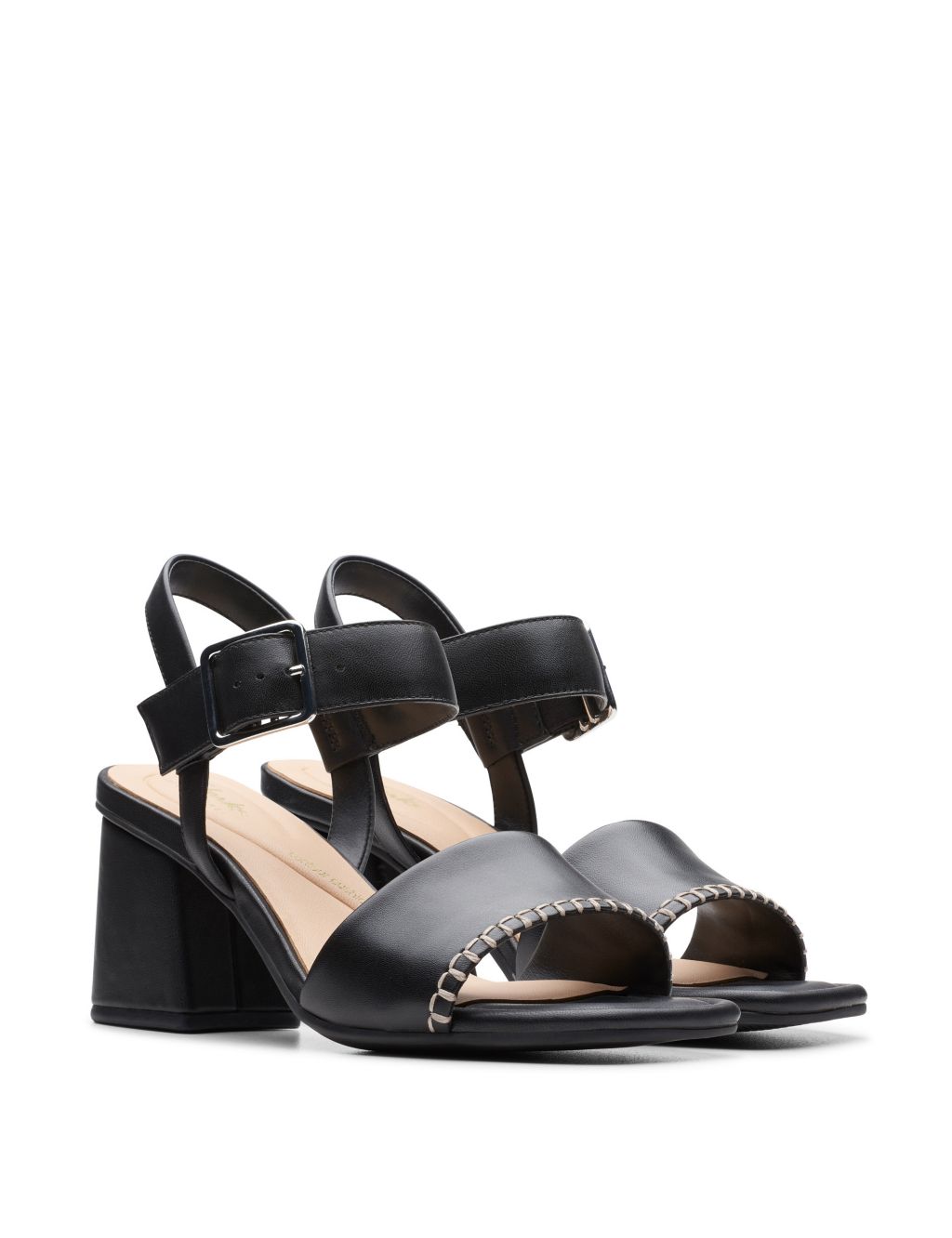 Leather Block Heel Sandals (3 Small - 8 Large) 1 of 6