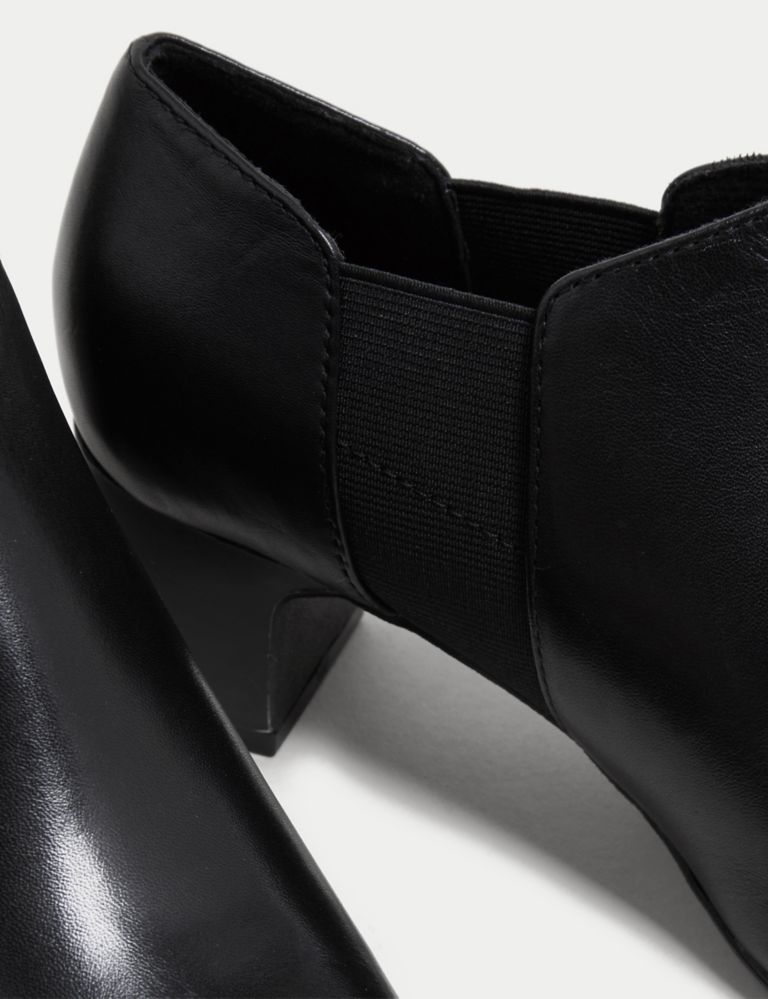 Leather Block Heel Shoe Boots | M&S Collection | M&S