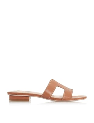 Leather Block Heel Sliders | Dune | M&S