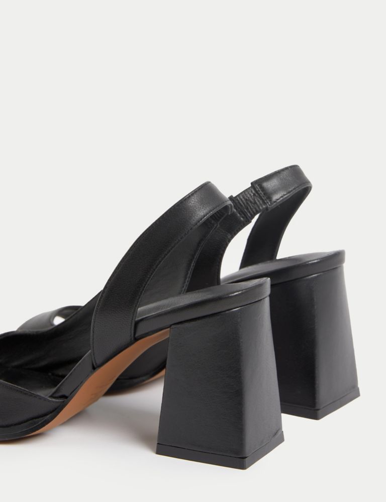 Leather Block Heel Slingback Sandals 3 of 3