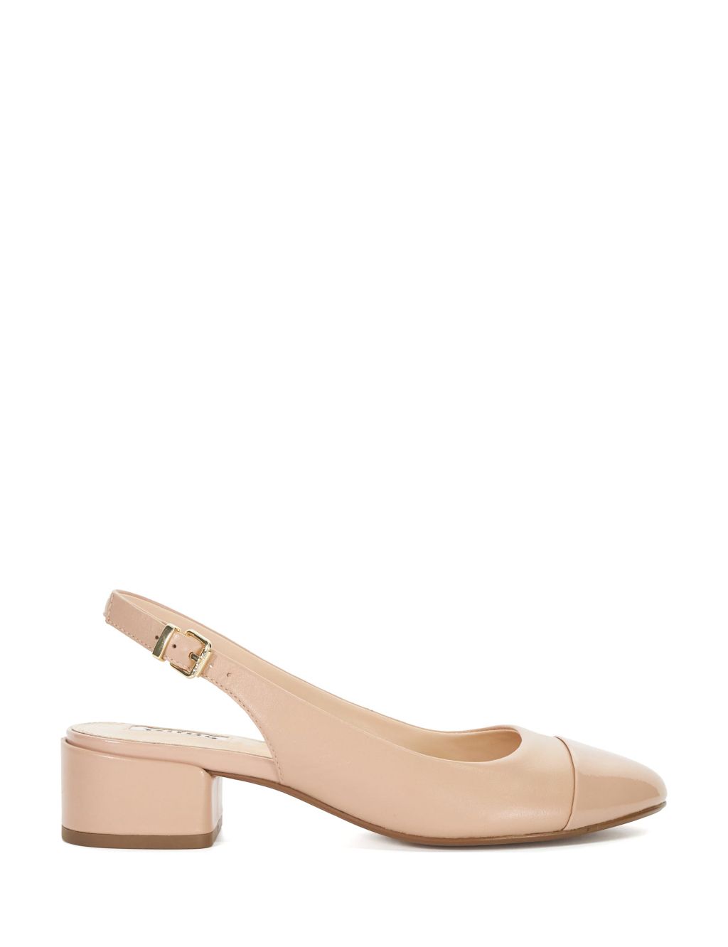 Leather Block Heel Slingback Shoes 3 of 5