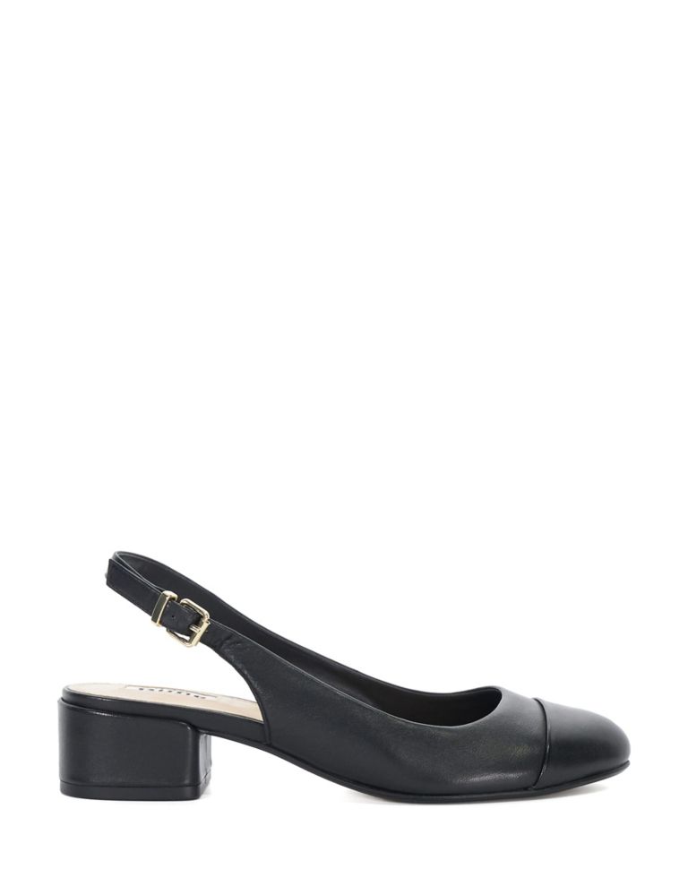 Leather Block Heel Slingback Shoes 1 of 5