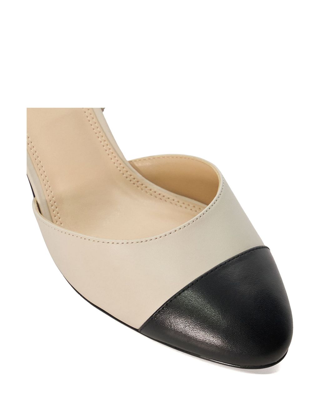 Leather Block Heel Slingback Shoes 5 of 5