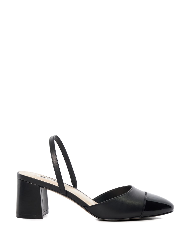 Leather Block Heel Slingback Shoes 1 of 5