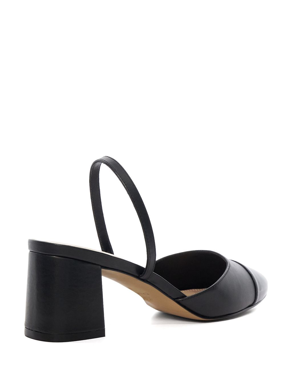 Leather Block Heel Slingback Shoes 2 of 5
