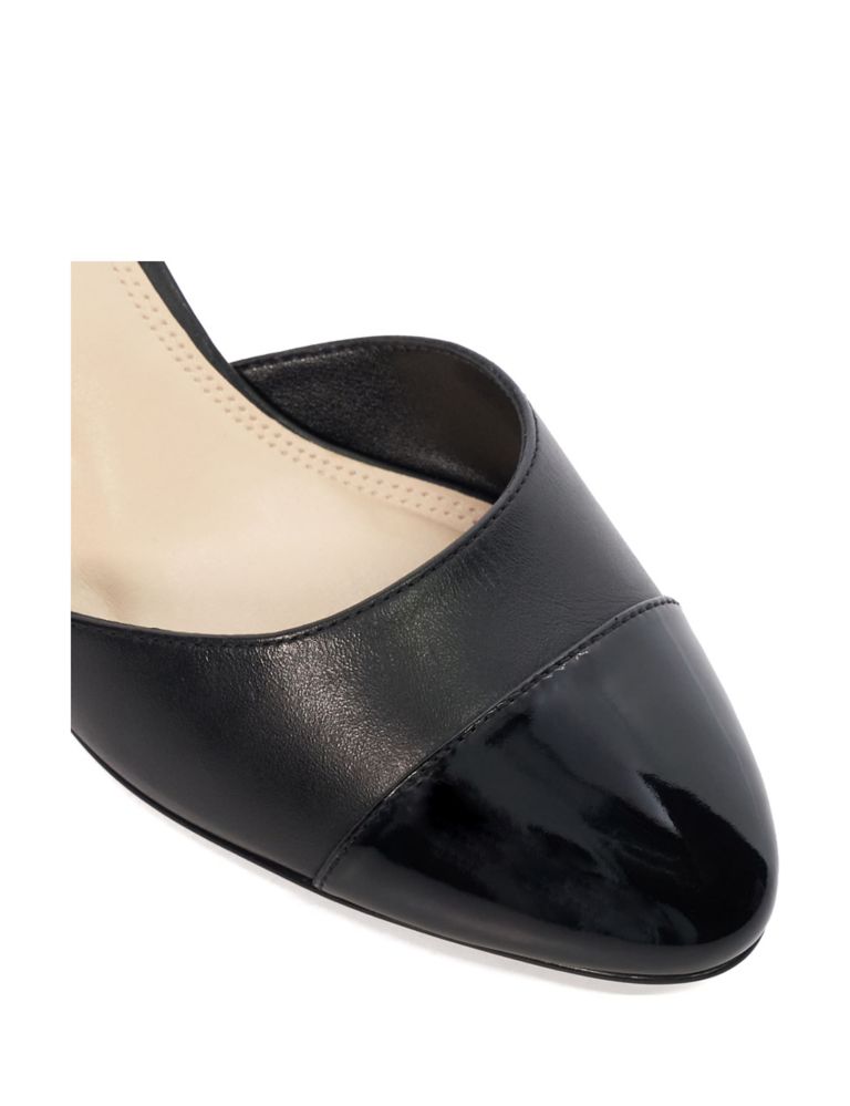 Leather Block Heel Slingback Shoes 5 of 5