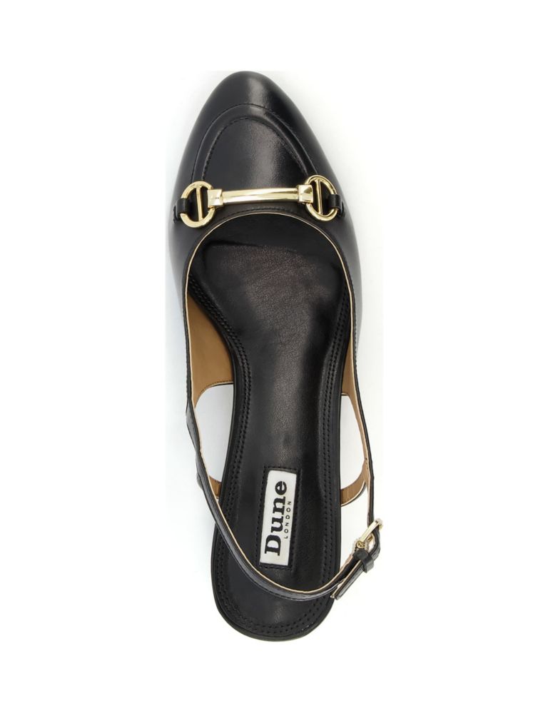 Leather Block Heel Slingback Shoes 3 of 4