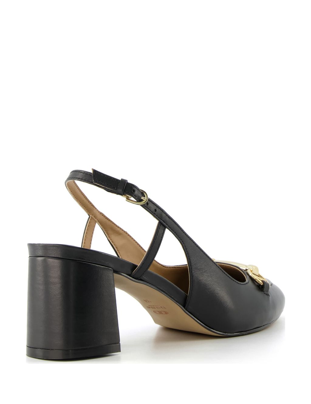 Leather Block Heel Slingback Shoes 4 of 4