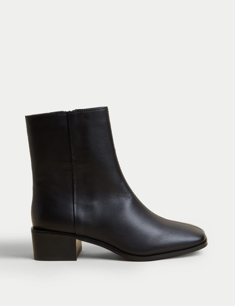 Ankle boots block 2025 heel leather