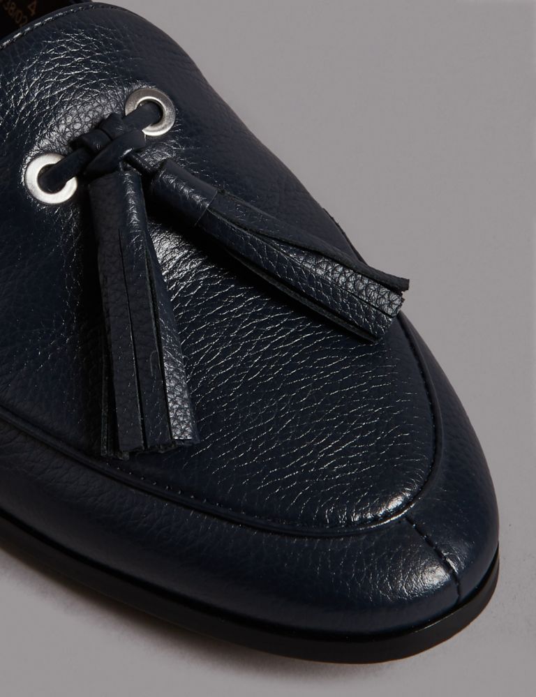 Leather Block Heel Tassel Loafers 6 of 6
